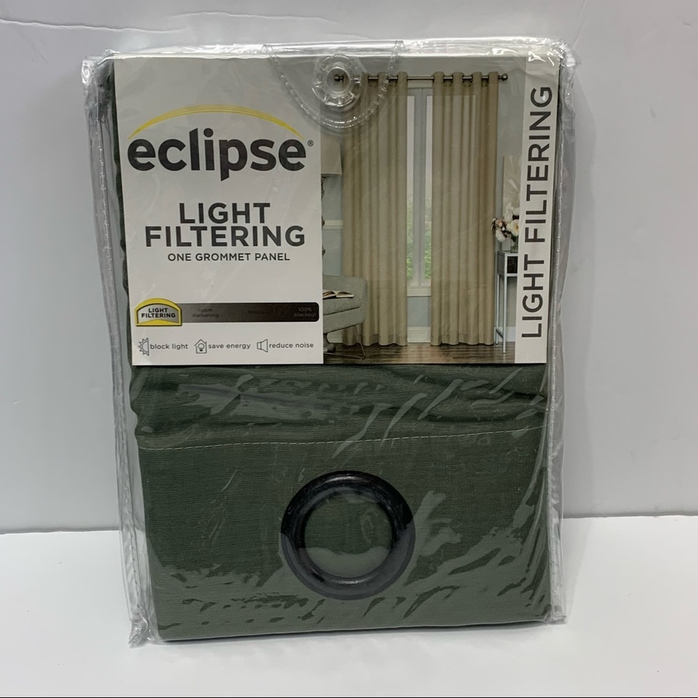 ECLIPSE Liberty Sage Green Light Filtering Sheer Curtain Panel 52 x 95 NEW NWT